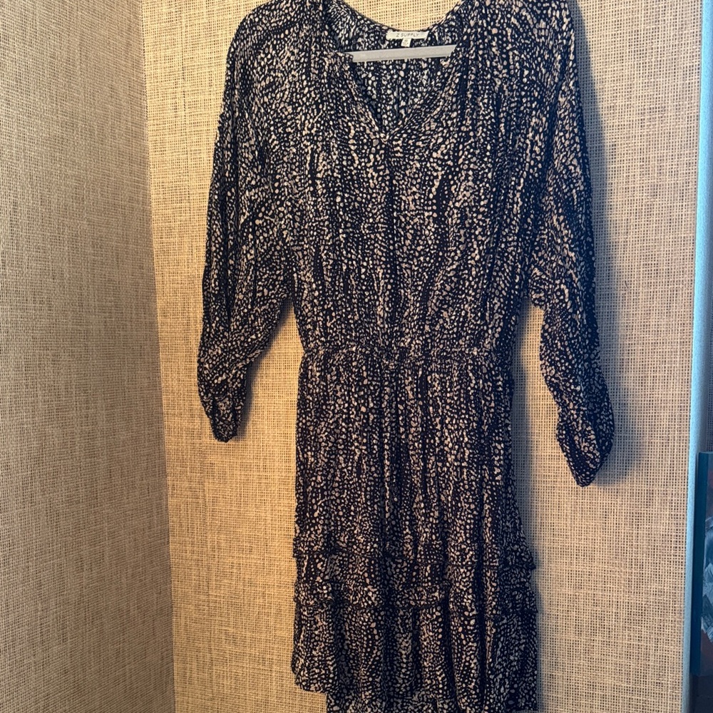 Z Supply Black and White Long Sleeve Dress